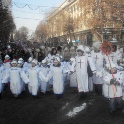 Christmas celebratrion marsh in Tbilisi