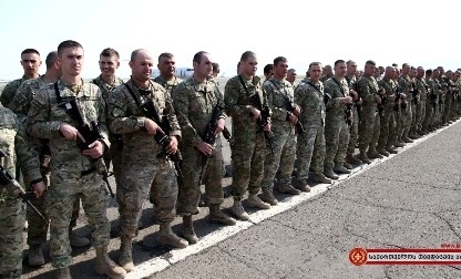 Georgian Military Servicemen Welcomed Home