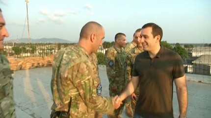 Meeting of the Minister of Defense with infantry battalion personnel in Central Africa
