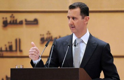 Syria President Bashar Assad Says Syria at War 