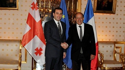Irakli Alasania is hosted by the French colleague Jean-Yves Le Drain